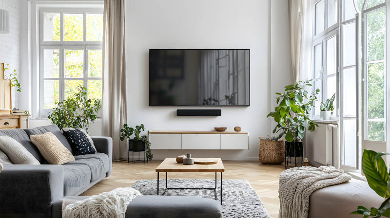 简约明亮现代风客厅空间图片