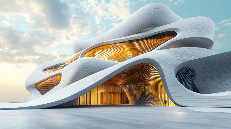 现代曲线建筑图片