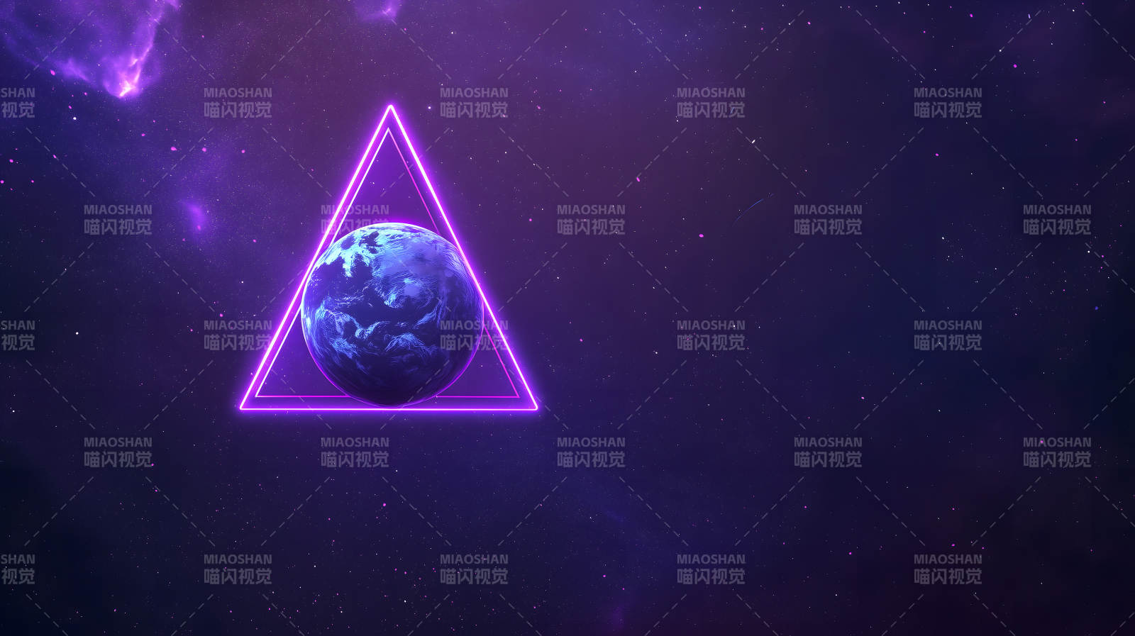 紫框地球映星空图片