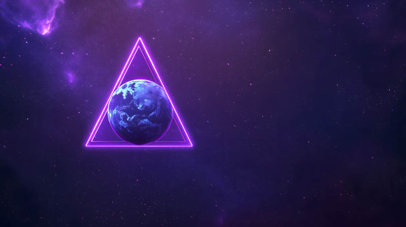 紫框地球映星空图片