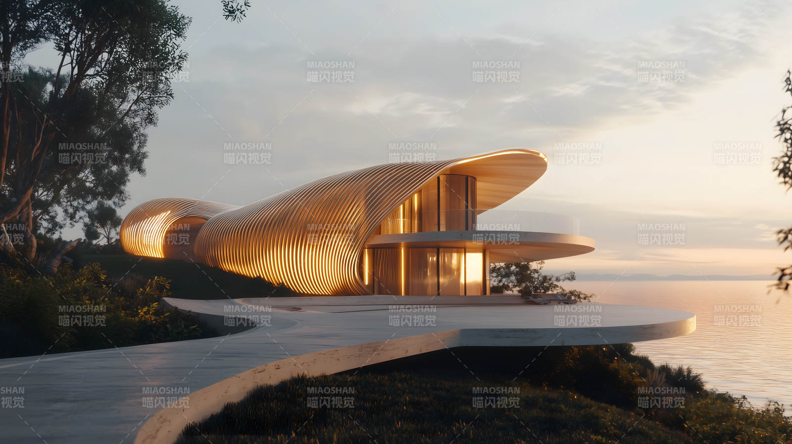 现代曲线建筑图片