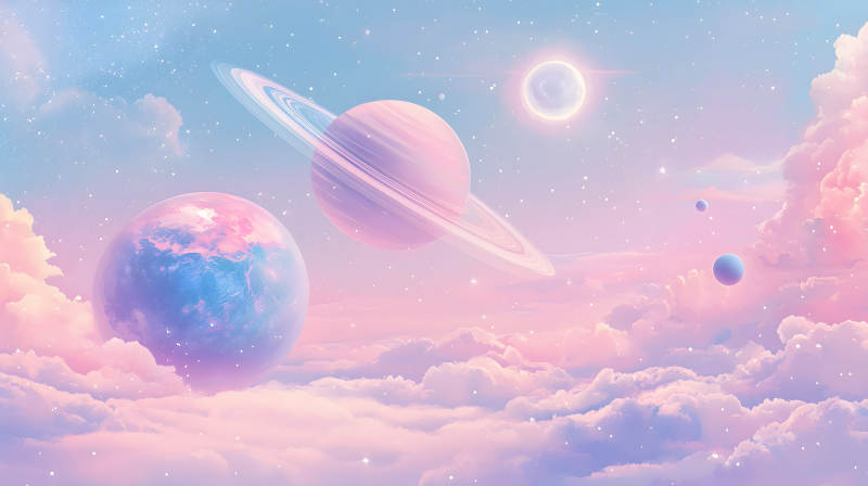 云端行星景致图片