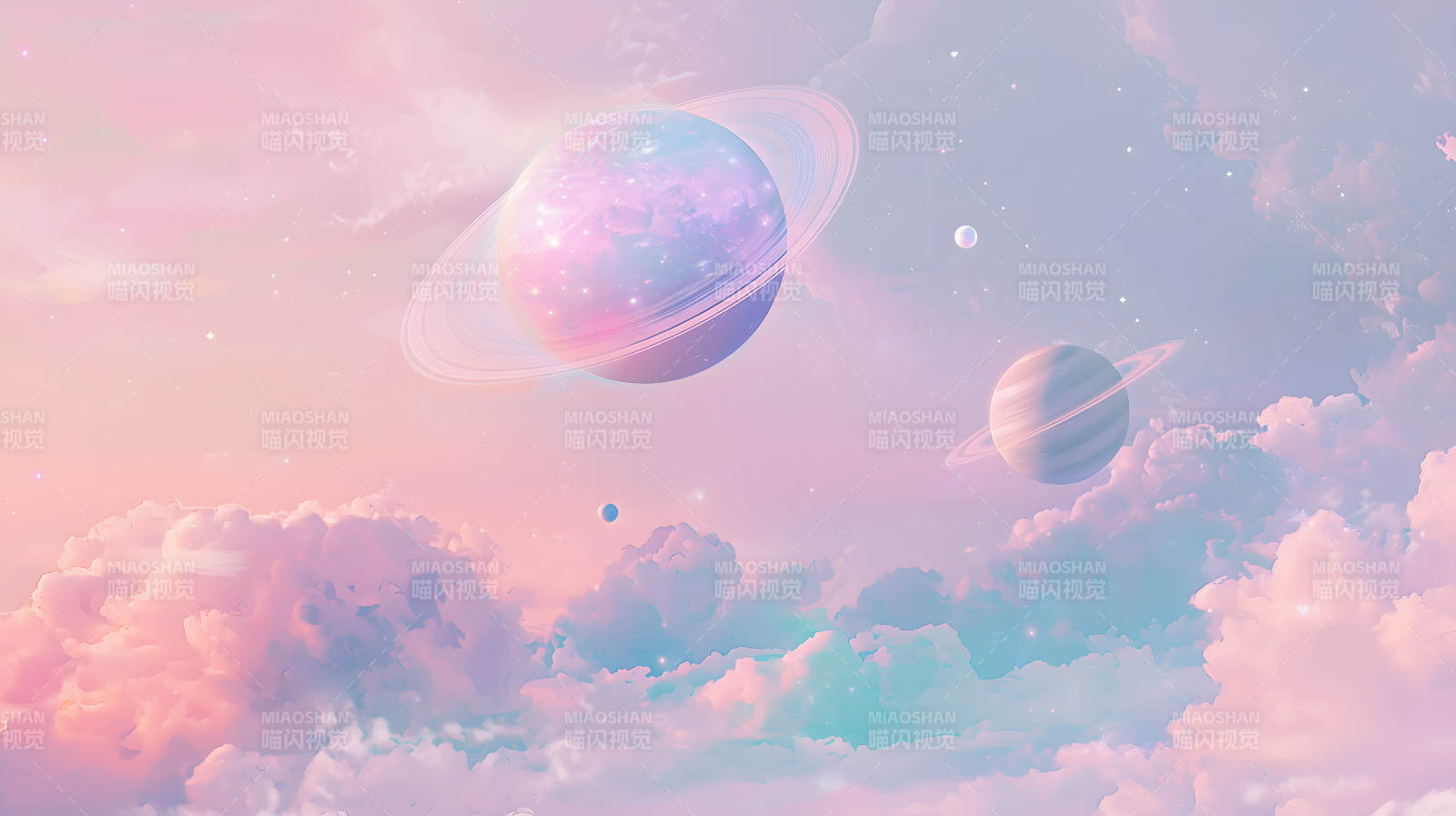 云端行星景致图片