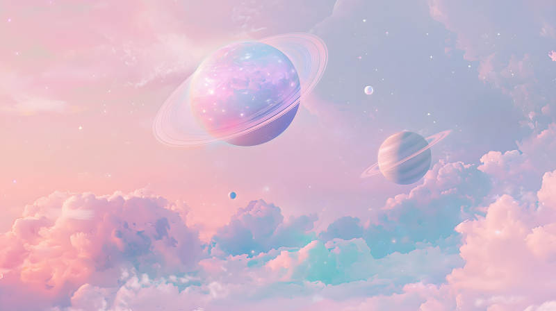 云端行星景致图片