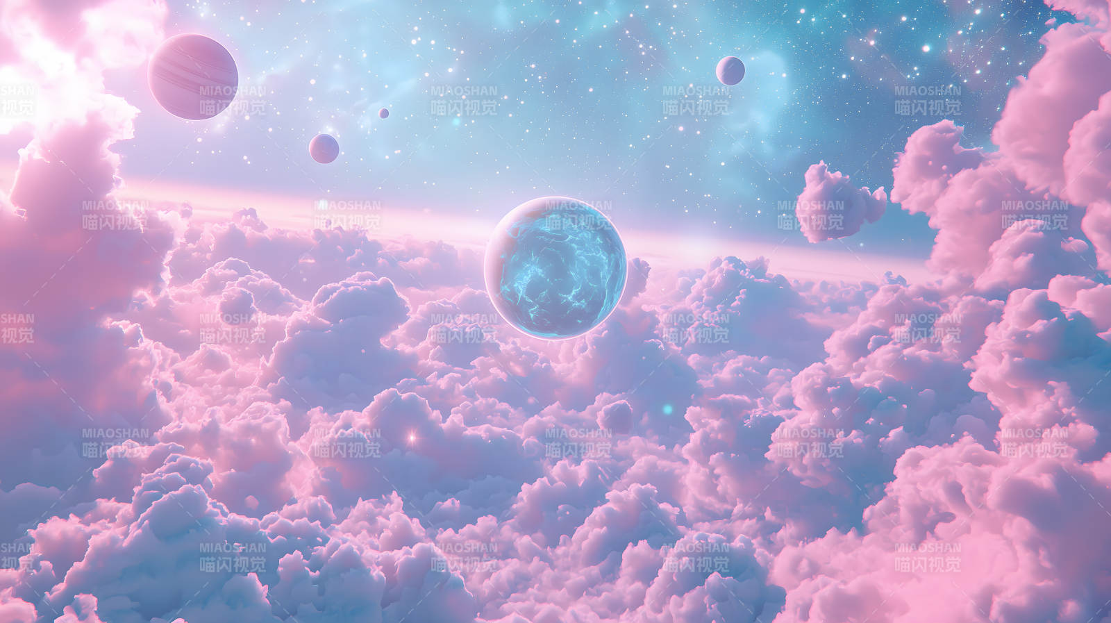 云端行星景致图片