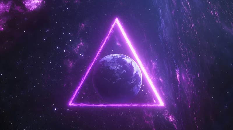 紫框地球映星空图片