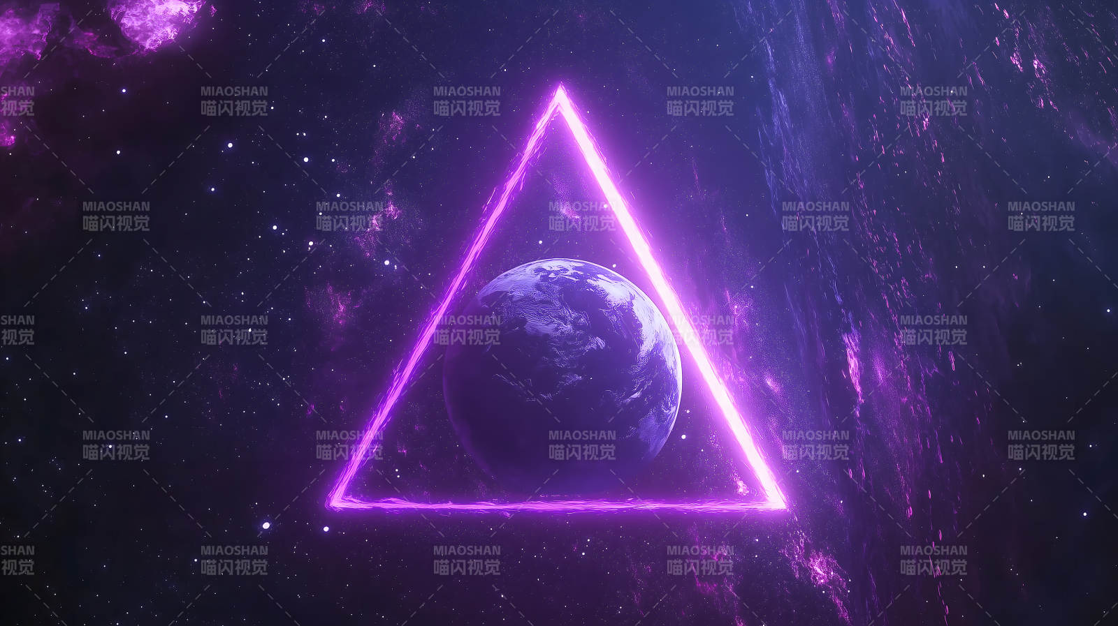 紫框地球映星空图片