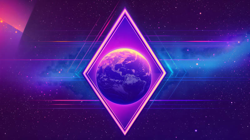 紫框地球映星空图片