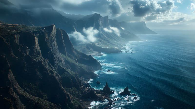 海崖光影海景图片