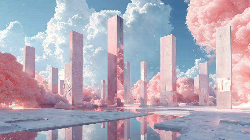 粉蓝幻景建筑图片