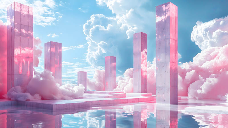 粉蓝幻景建筑图片