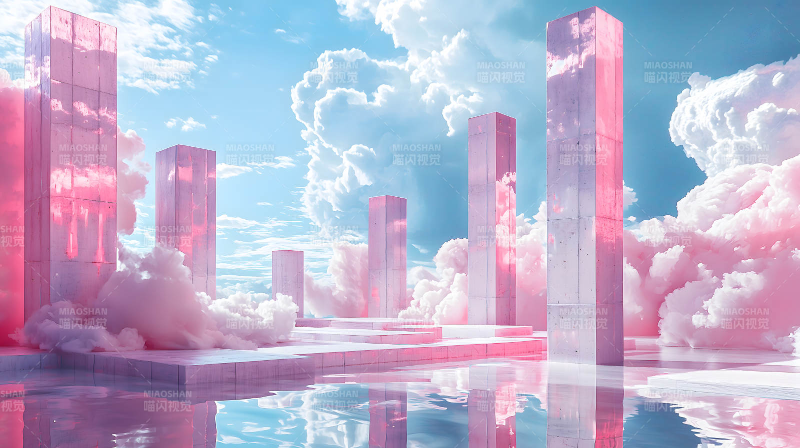 粉蓝幻景建筑图片