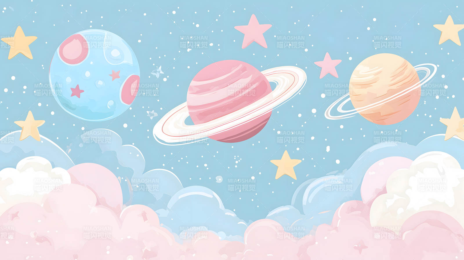 云端行星景致图片