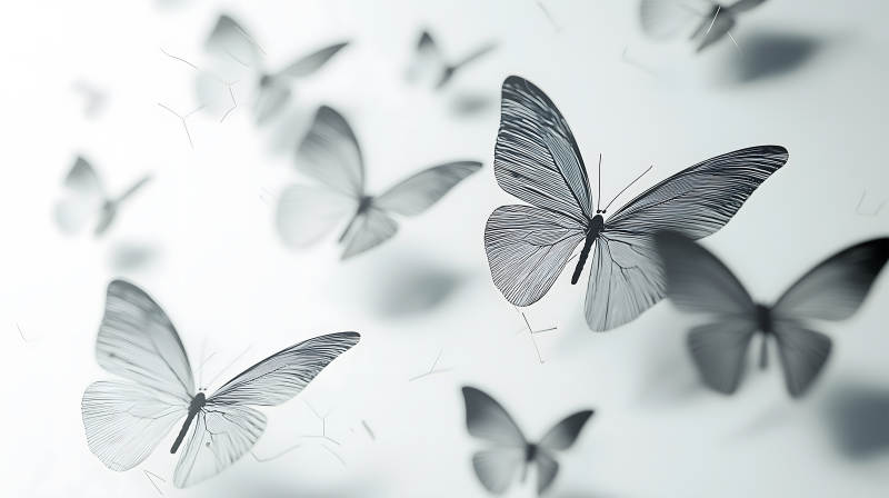 黑白蝴蝶群像图片