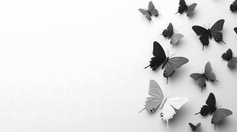 黑白蝴蝶群像图片