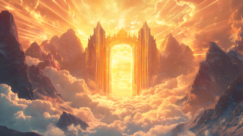 云海金柱日出图片