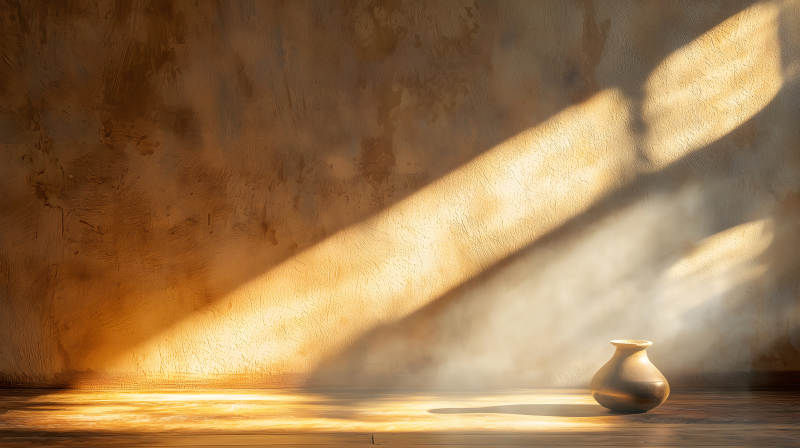 空旷室内阳光洒落图片