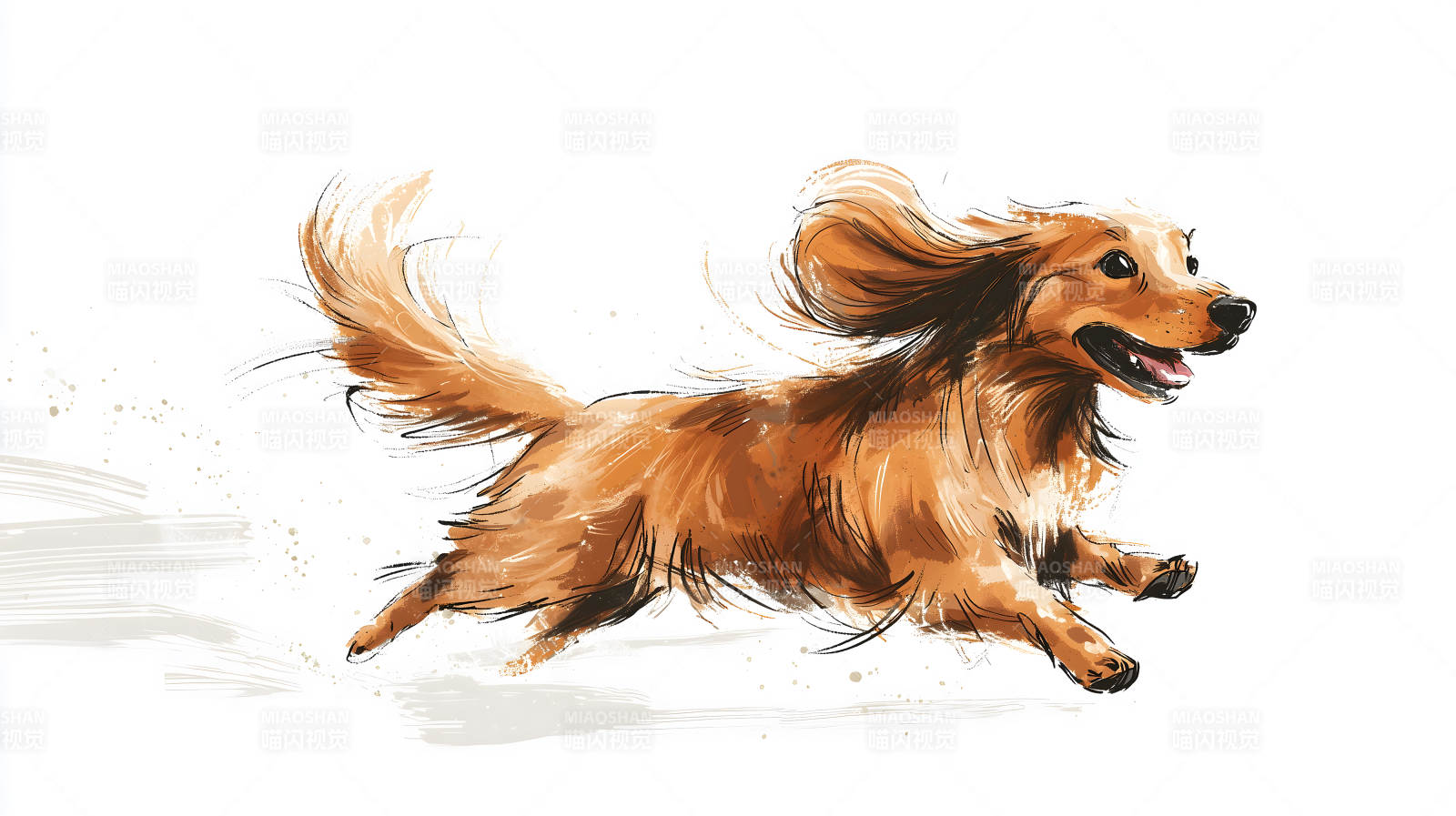 动感小狗绘画图片