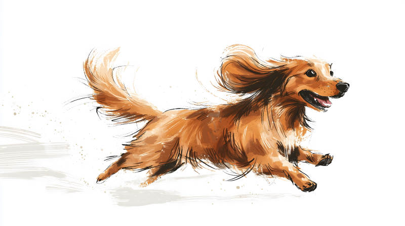 动感小狗绘画图片