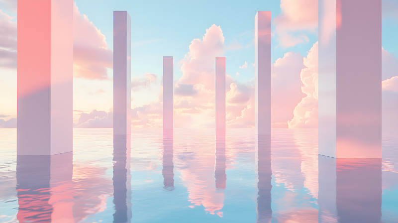 粉蓝幻景建筑图片