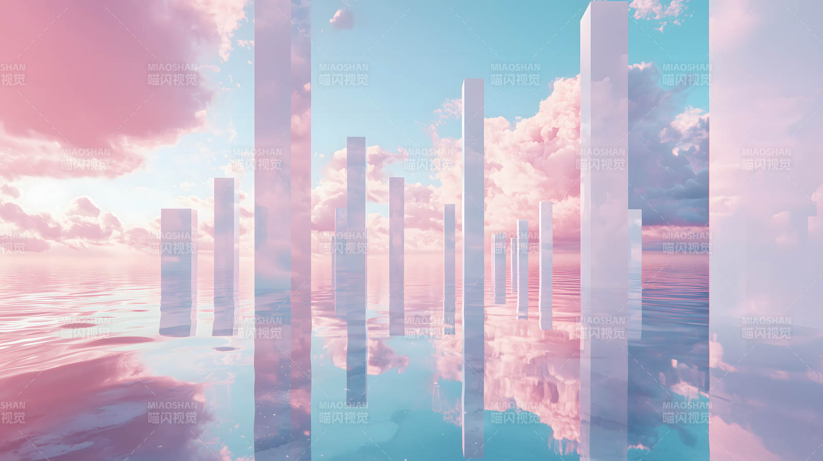 粉蓝幻景建筑图片