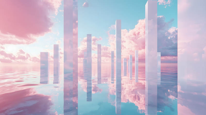 粉蓝幻景建筑图片