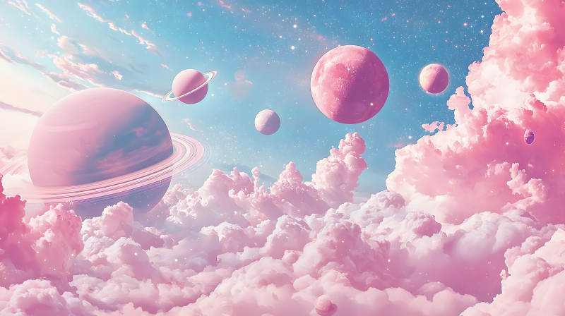 云端行星景致图片