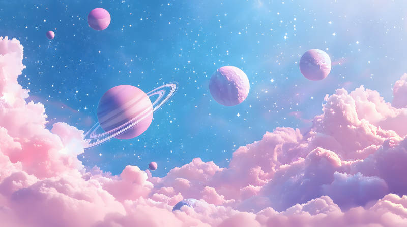 云端行星景致图片