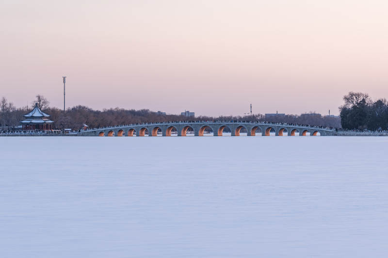 冬日颐和园十七孔桥静谧景图片