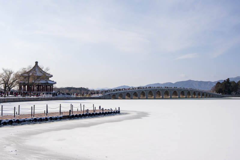 颐和园十七孔桥图片