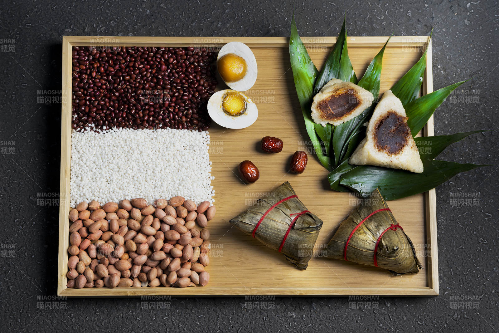 端午粽香料盘图片