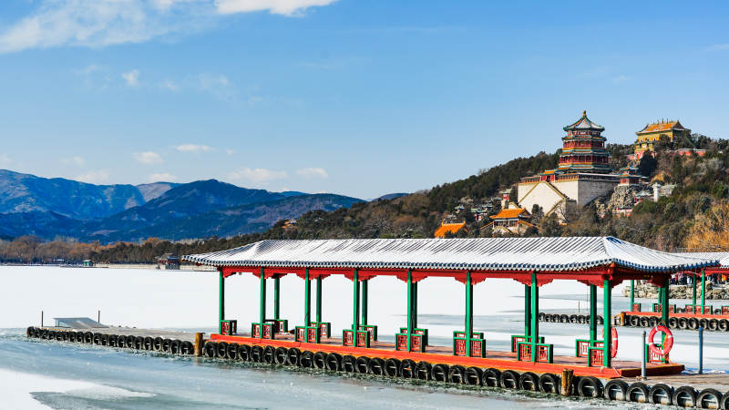 颐和园冬景图片