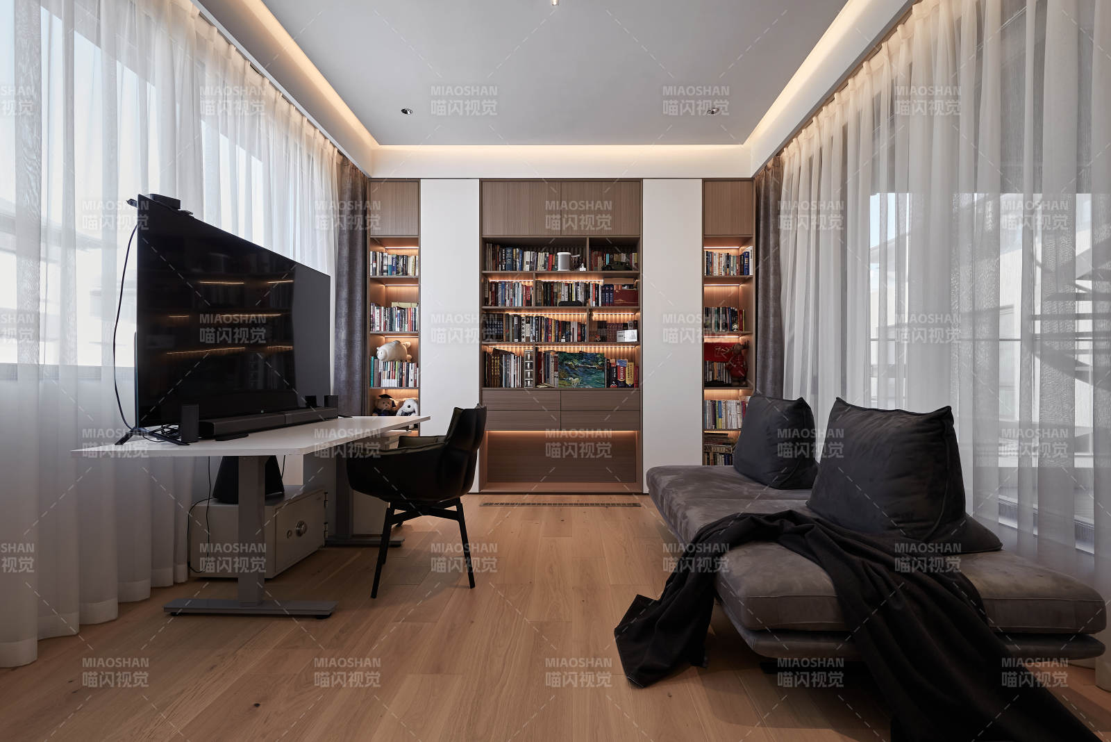 现代简约书房客厅图片