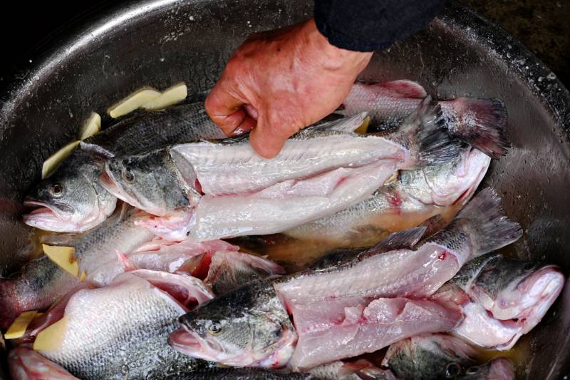 新鲜鱼获准备烹饪图片
