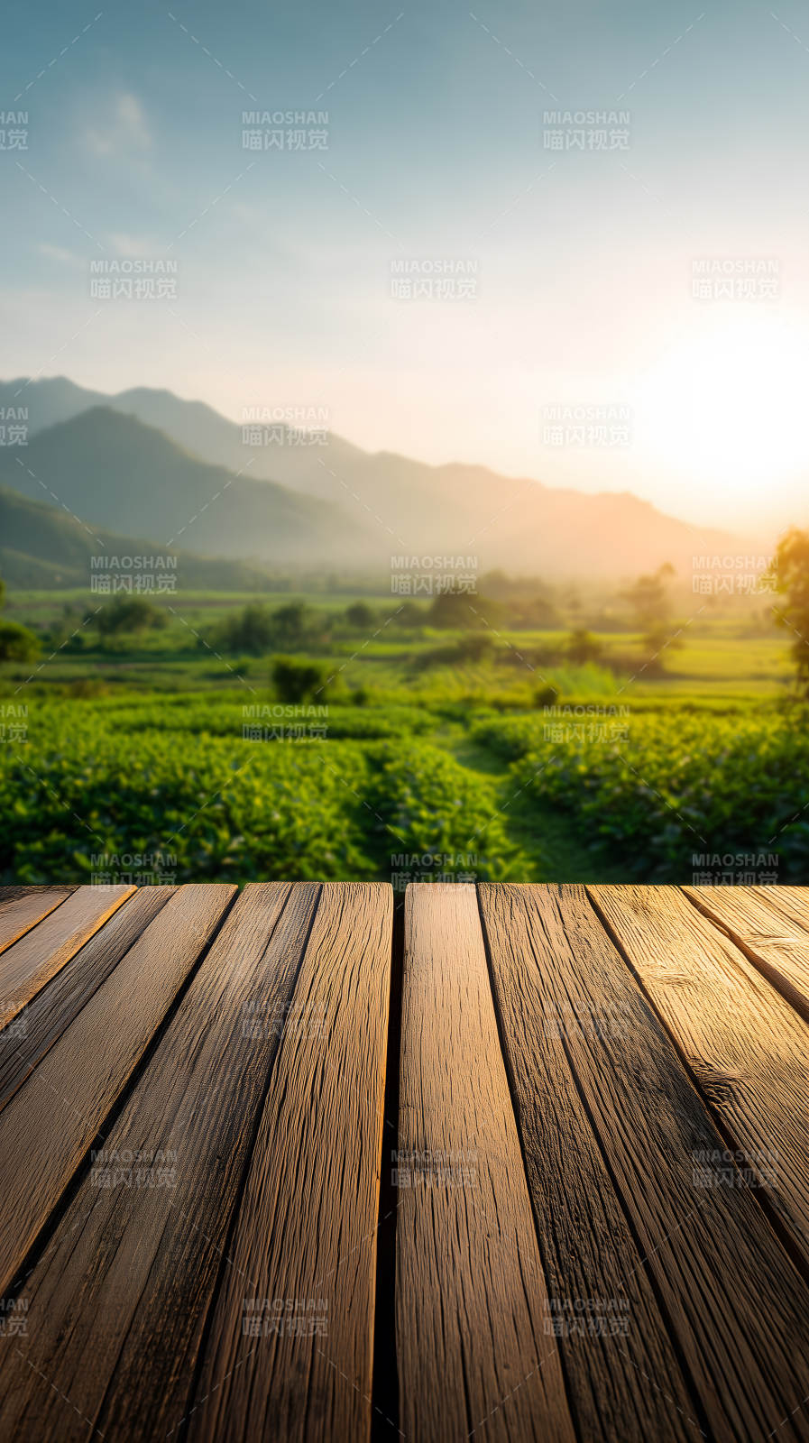 田园风光木板地图片