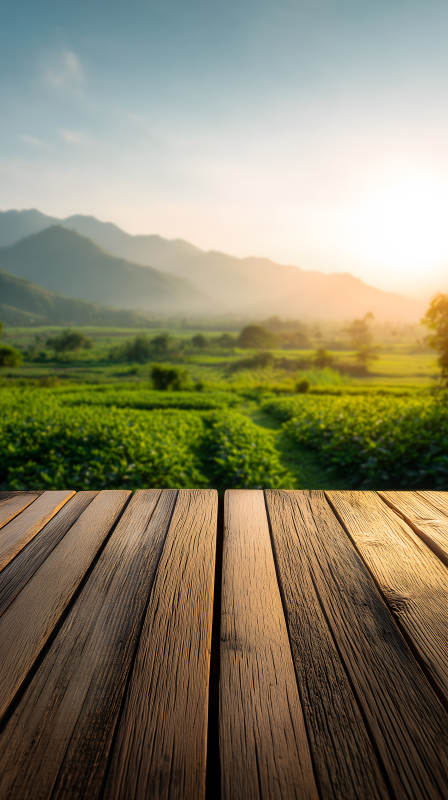 田园风光木板地图片
