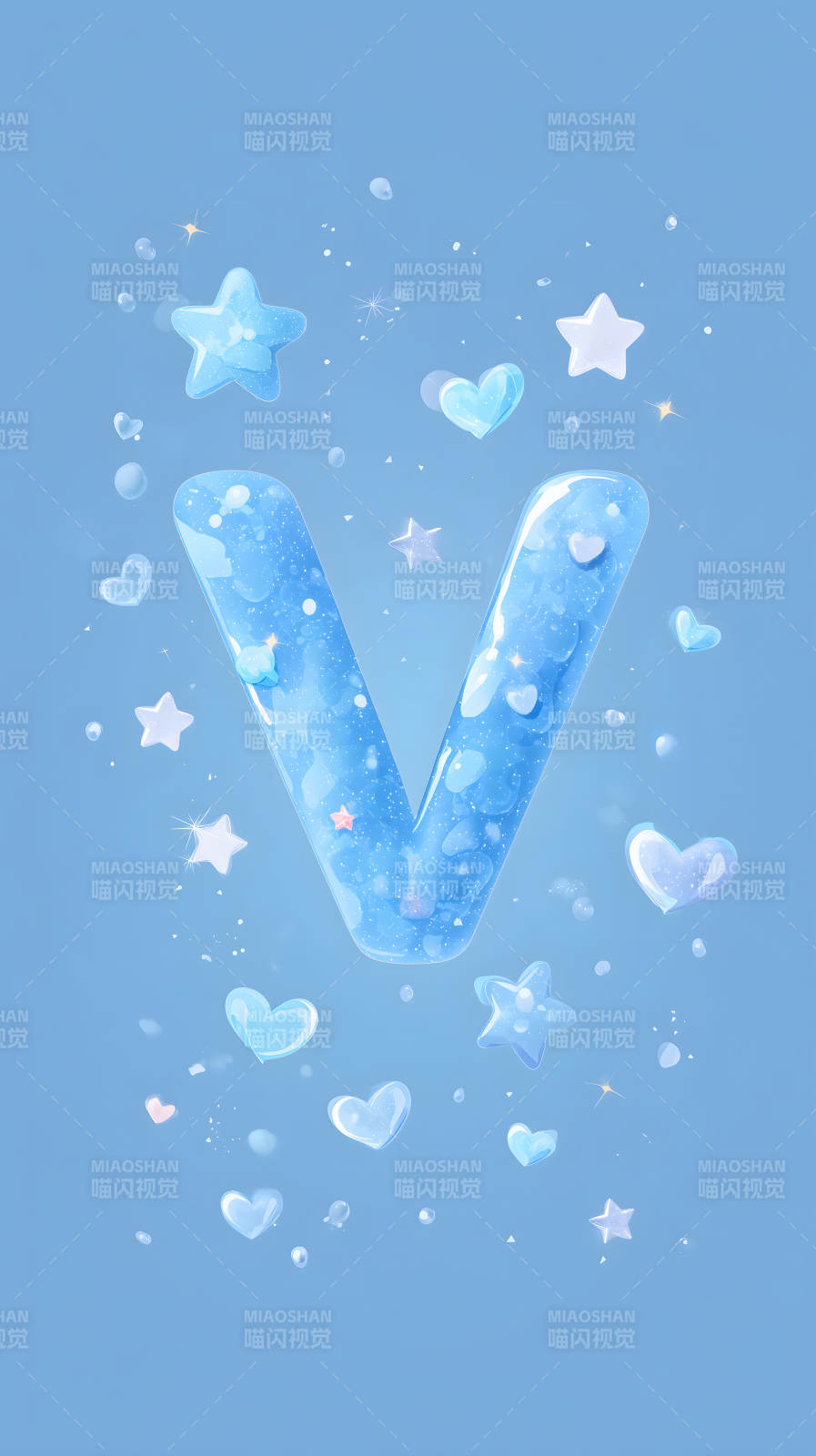 轻盈梦幻的字母V图片