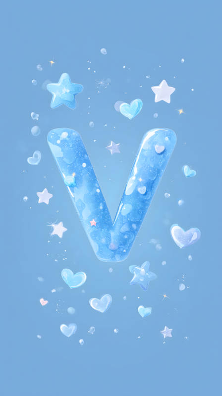 轻盈梦幻的字母V图片