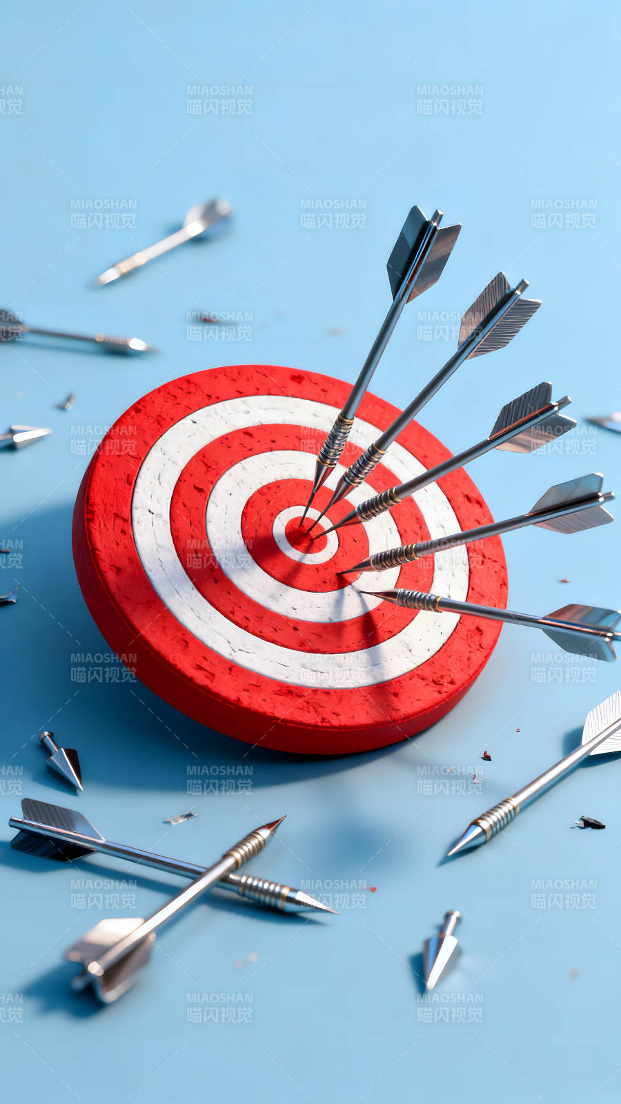 靶心与箭矢精准命中图片