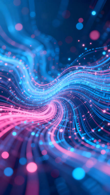 蓝粉色线条流动抽象艺术图片