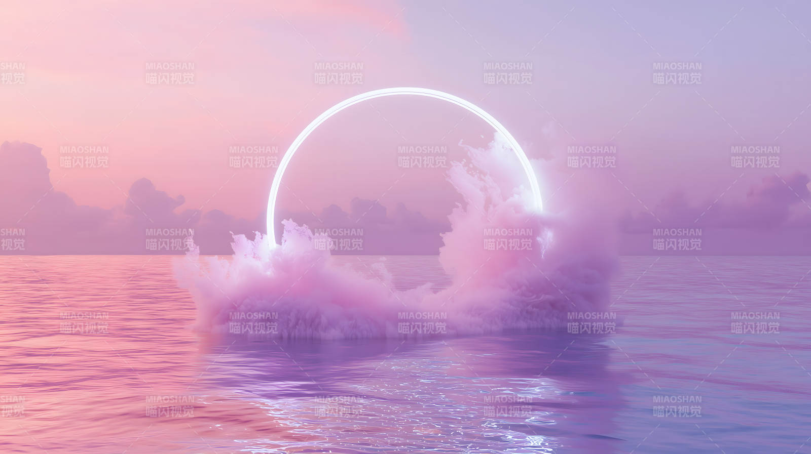 霓虹光环与云端梦境图片