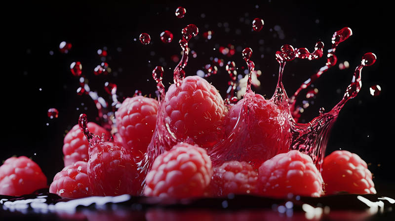 覆盆子的水花绽放图片