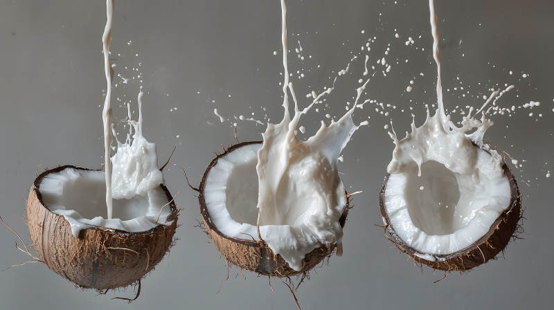 水花四溅的椰香诱惑图片