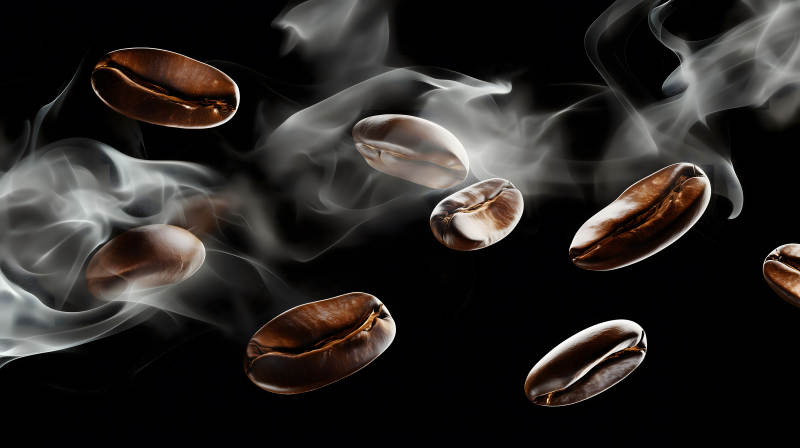 氤氲咖啡豆的香醇诱惑图片