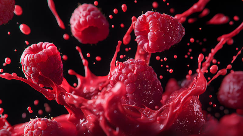 覆盆子的水花绽放图片