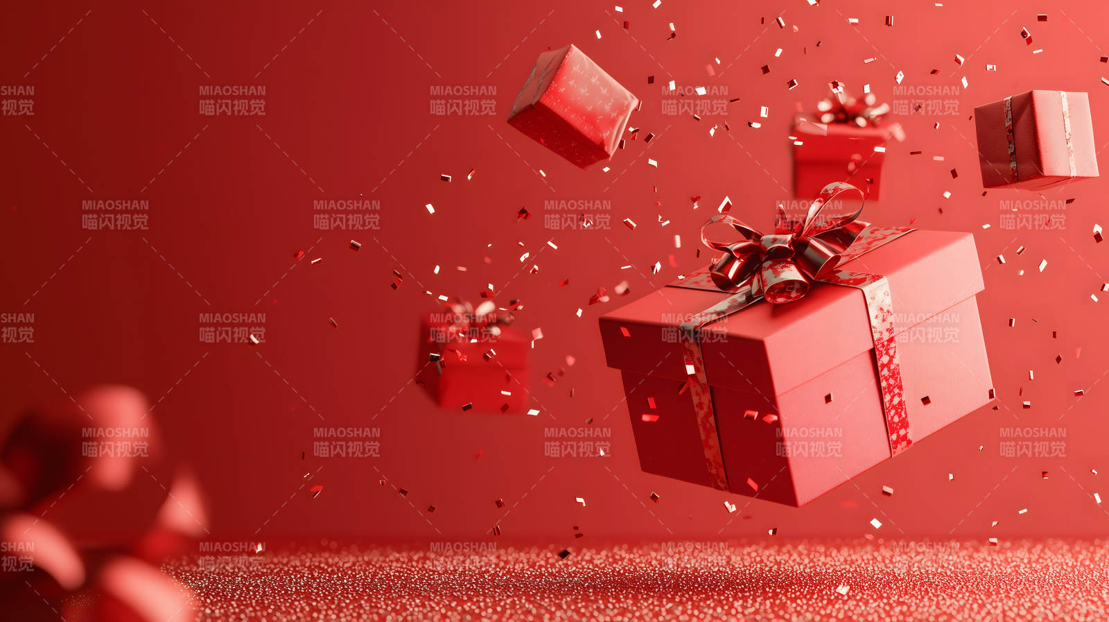 节日礼物的惊喜降临图片