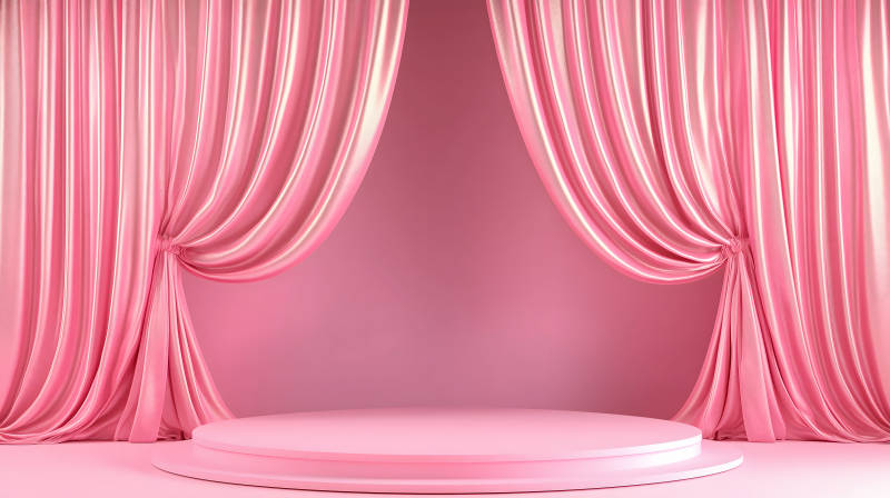 优雅粉色背景下的产品展示图片