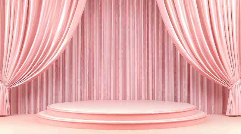优雅粉色背景下的产品展示图片