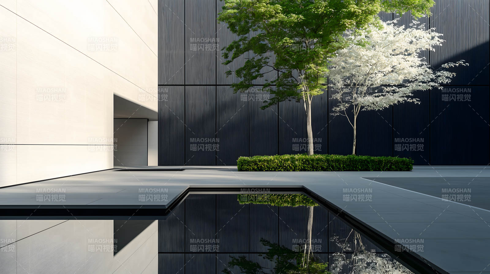 光影交织的现代庭院图片