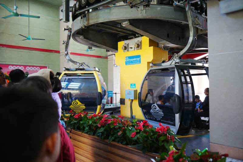 缆车站内乘客候车图片